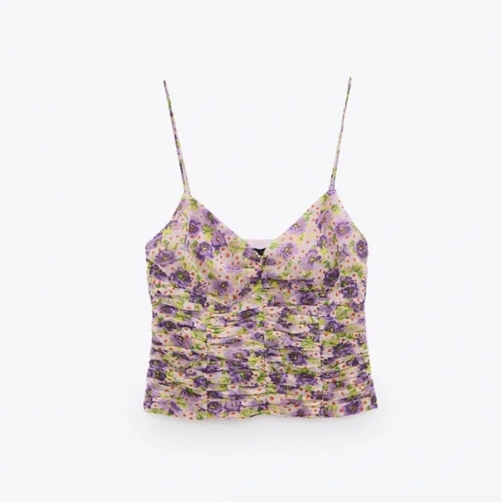 ZARA| DRAPED FLORAL PRINT TOP